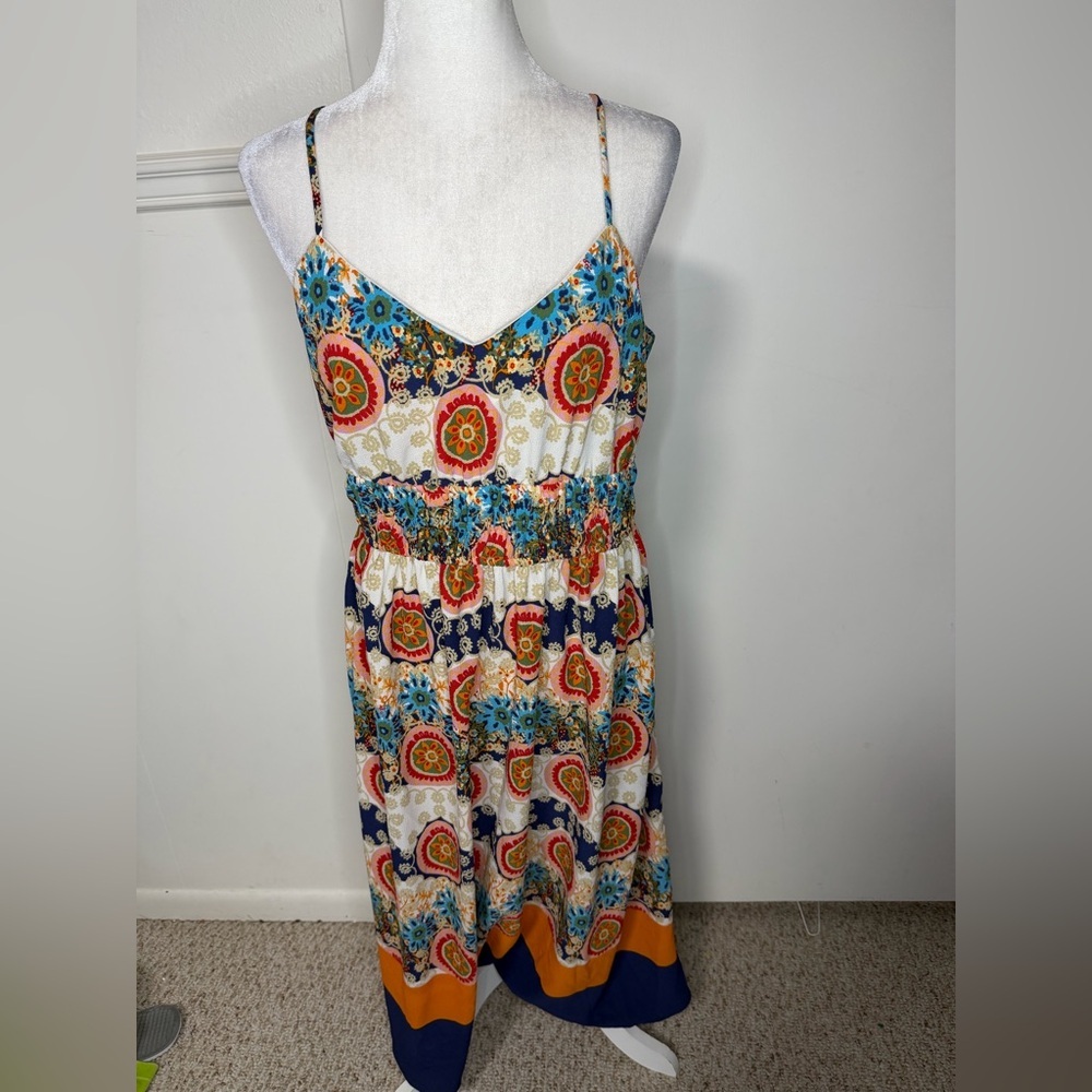 Maison Tara Multicolor Floral Midi Dress size 12